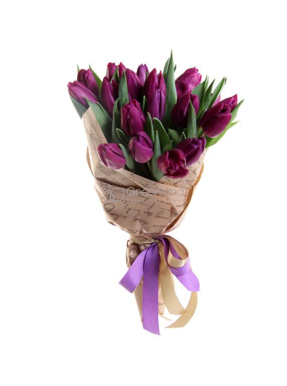 №220-1 35 purple tulip flowers bouquet