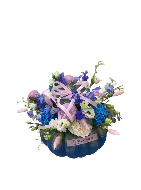 № 1722 Цветочная тыква в синих оттенках